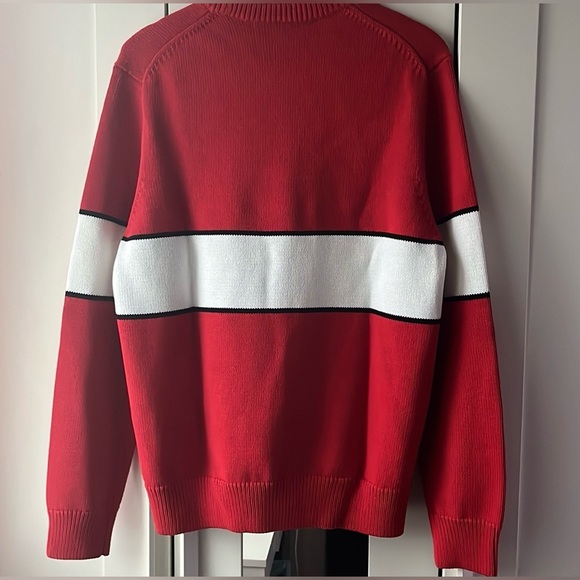 Givenchy men logo cotton Sweater red and white size large is brand new - Picture 3 of 5